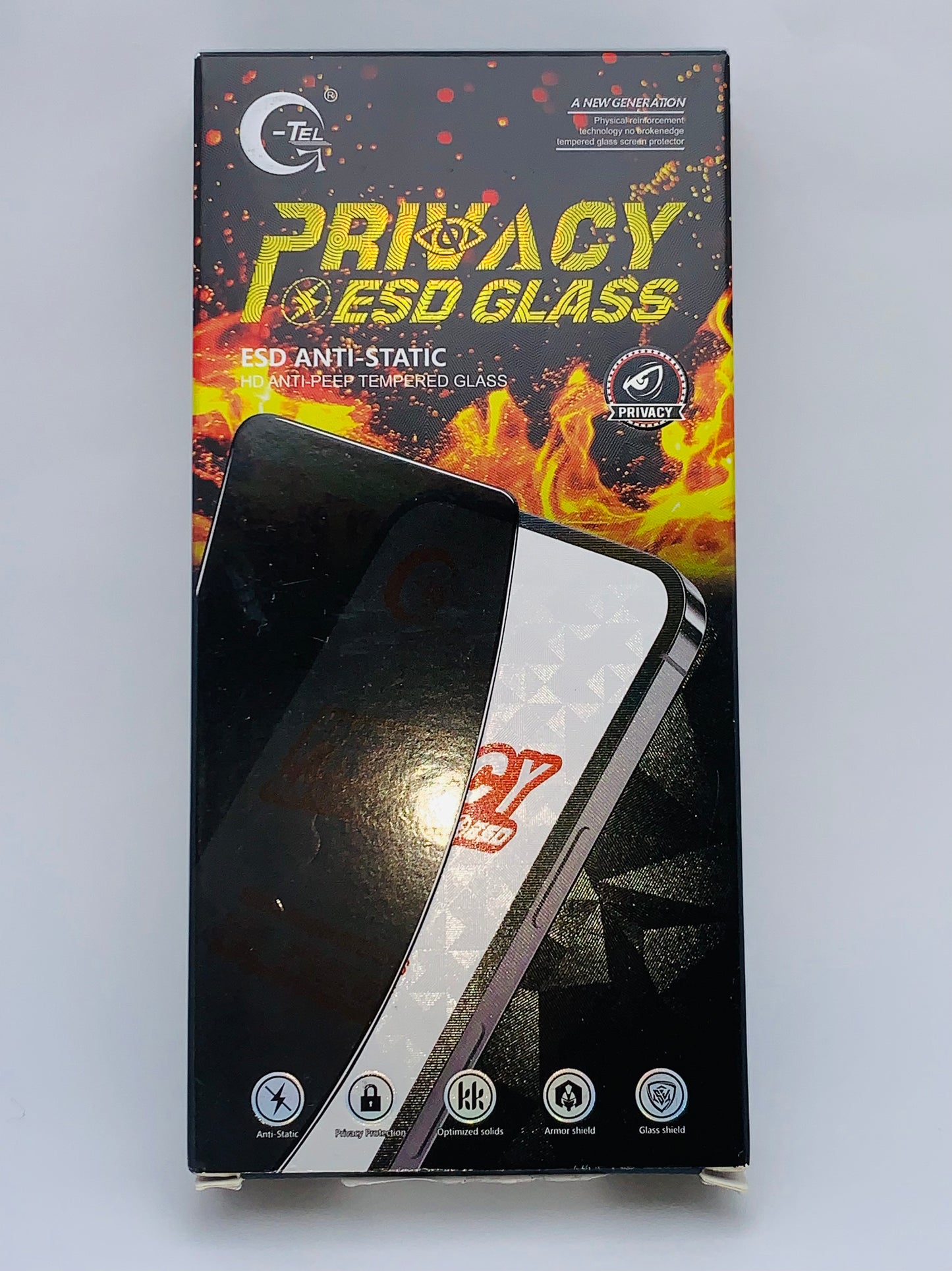 Privacy ESD Tempered Glass – Anti-Spy Screen Protector for iPhone 11 to 16 Pro Max