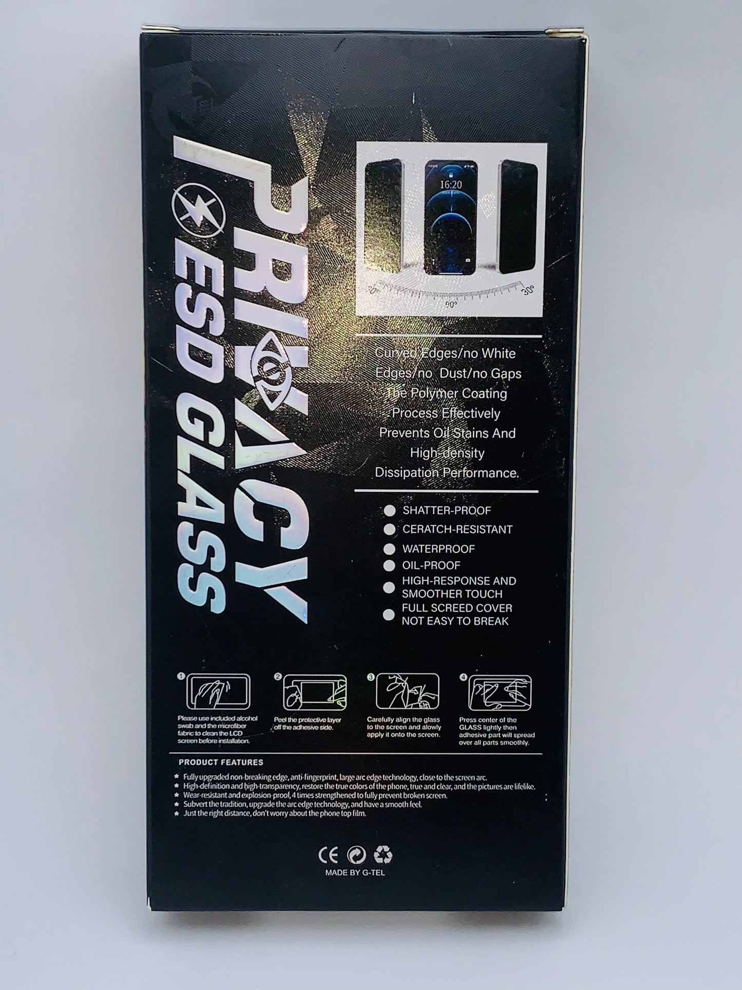 Privacy ESD Tempered Glass – Anti-Spy Screen Protector for iPhone 11 to 16 Pro Max